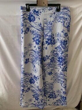 NIKE SPORTSWEAR Mid-Rise Jacquard Track Pants in White/Hyper Royal Sz LARGE